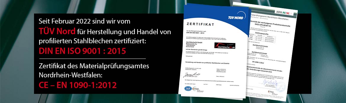 Zertifiziert nach DIN EN ISO 9001:2015 und CE – EN 1090-1:2012